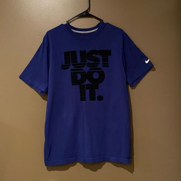 Nike Blue T-Shirt Size Large Just Do it Men’s - Picture 5 of 11